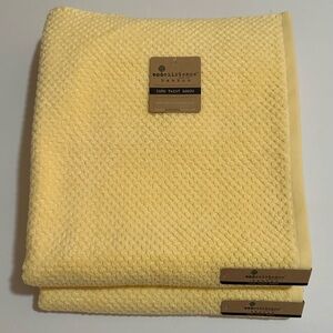 2pc ECOEXISTENCE Bamboo Zero Twist Loops Bath Towel Set - GOLDENHAZE